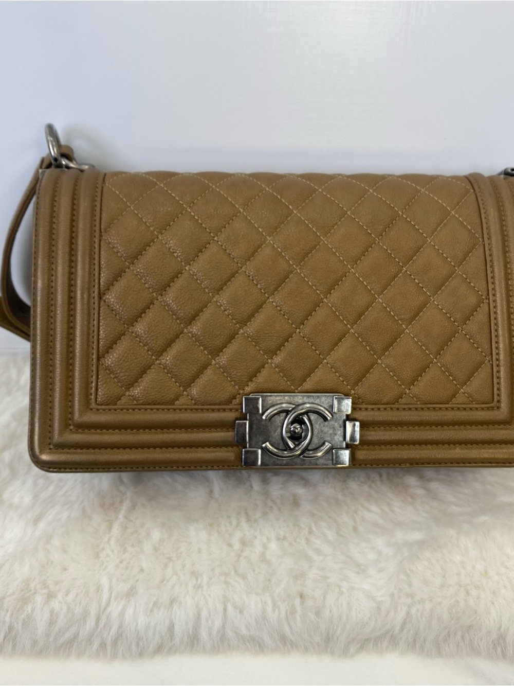 CHANEL Boy Bag Shoulder Bag with Silver Hardware